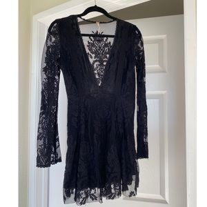 Free People Black Lace Dress